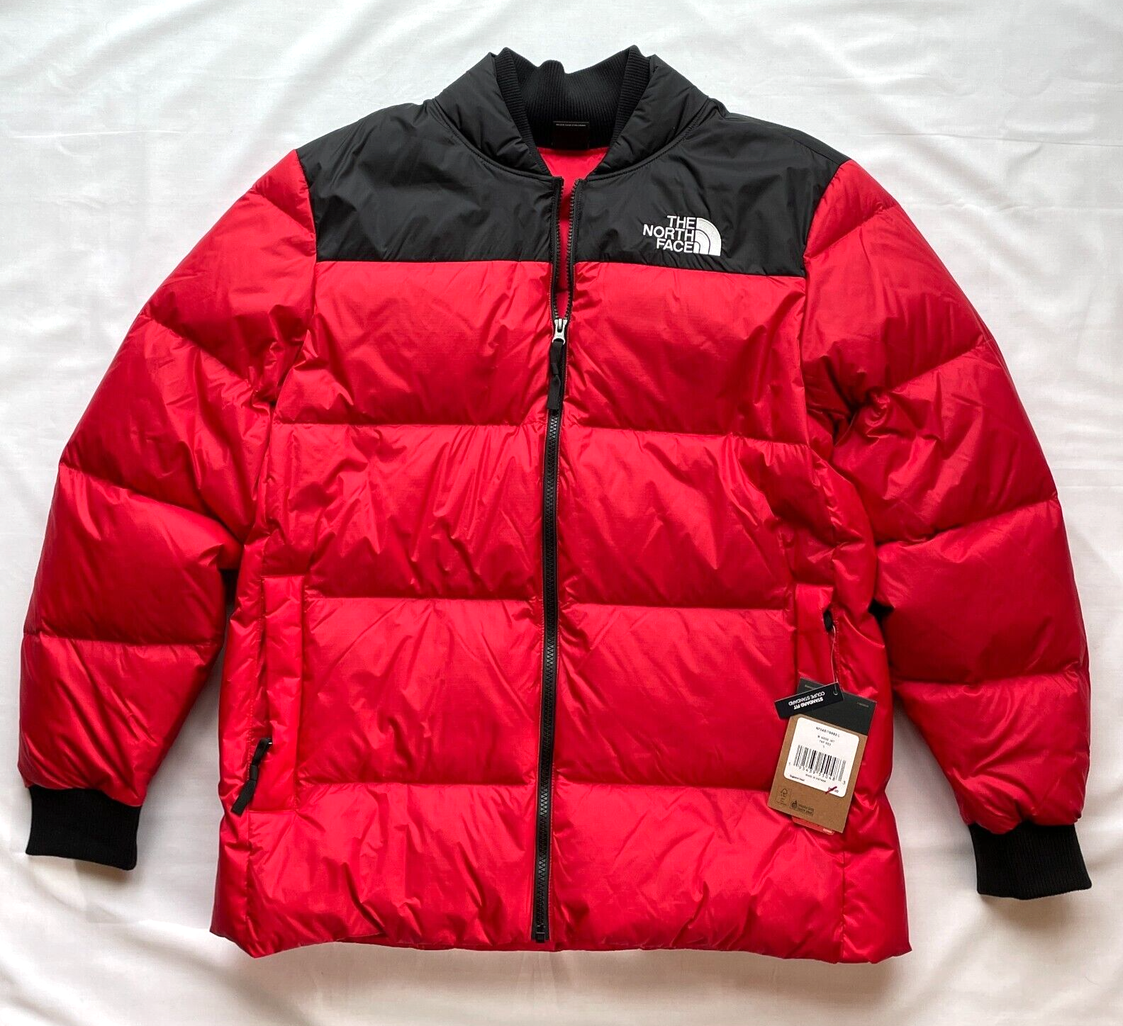 Sz L - The North Face Mens Nordic Puffer Jacket 700-Down Red