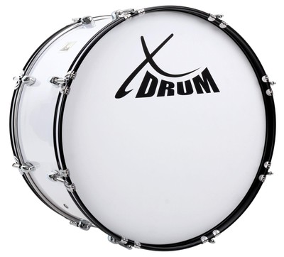 Marsch Pauke Marsch Bass Trommel Marching Drum Große Trommel Weiss mit Tragegurt