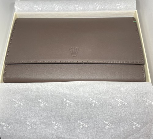 Pre-owned Rolex 100% Authentic Brand  3 X Watch Holder Saddle Leather Pouch Case In Brown