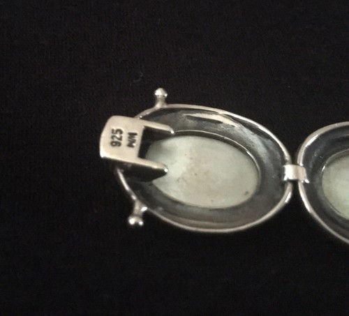 Bracelet, 7.5 inches, Mother of Pearl, Marcasite accents, 925 sterling silver