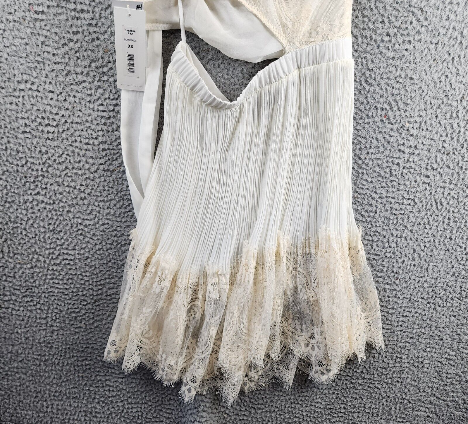 Rya Collection Anniversary Chemise Dress XS Ivory/Beige One Shoulder Pullover~ - Picture 12 of 12