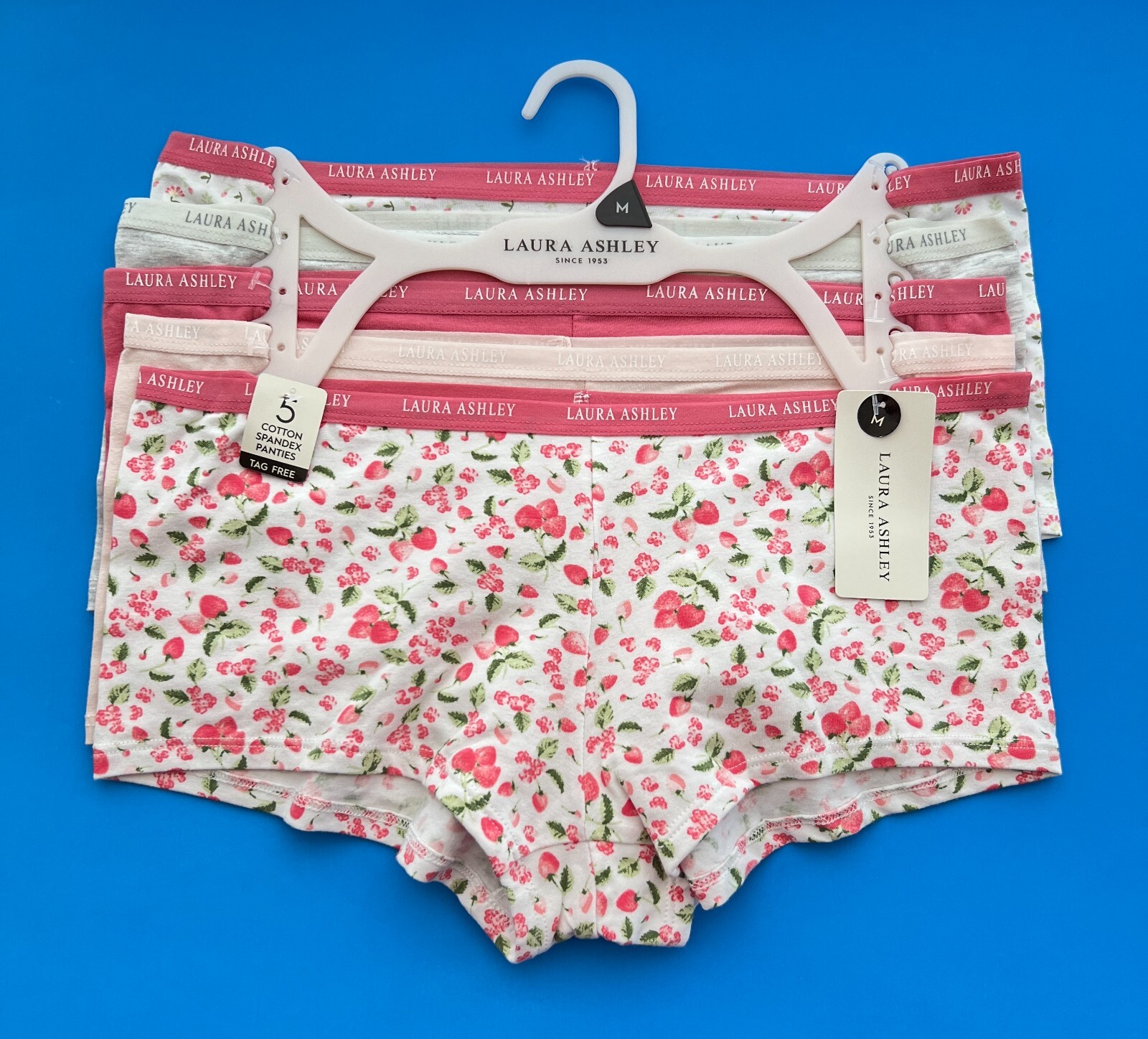 Laura Ashley 5 pack Size M Cotton Boyshorts Wild