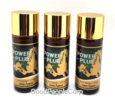 Power-Plus Ginseng Energy Liquid Supplement 1oz x 3 Bottles, Men's Strong Power