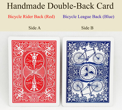 Handmade Double-Back Playing Card Red Bicycle Rider / Blue Bicycle League Back