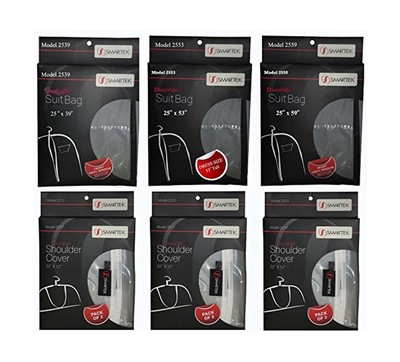 UPC 892013000975 product image for Smartek Garment Bags Zippered And Durable 3 Pack Assorted Sizes And Shoulder | upcitemdb.com