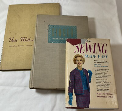 3 Sewing Machine How to Hardback Sewing Made Easy, Unit Method, Singer, Sears