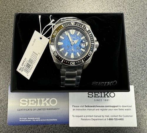Pre-owned Seiko Prospex Samurai Manta Ray Automatic Watch Blue Dial Srpe33 Made In Japan