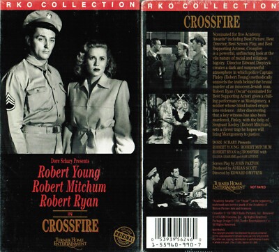 Crossfire VHS Video Tape New Robert Young Ryan Robert Mitchum RKO Collection