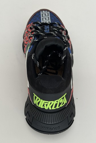 Pre-owned Versace Men's Greca Chain Reaction Sneakers Black 13 (46 Euro) It Dsu8094 It In Multicolor