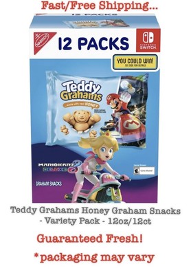 Teddy Grahams Honey Graham Snacks - Variety Pack - 12oz carton, 12 Pack