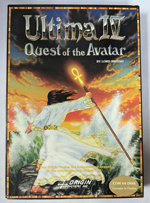 Ultima IV Quest of the Avatar Commodore 64 Big Box Game COMPLETE Amazing Condit.