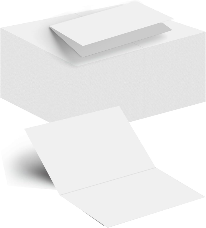 50 Pack Blank Note Cards Folded 10X15Cm Heavyweight White Cardstock for Paper DI
