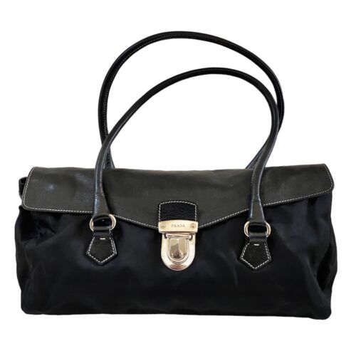 AUTHENTIC VINTAGE PRADA NYLON & LEATHER TESSUTO PUSH-LOCK AUTHENTIC VINTAGE PRADA NYLON & LEATHER TESSUTO PUSH-LOCK
