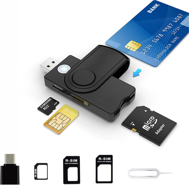 Smart Card Reader USB-C für Windows Linux Mac OS kontaktbehaftet Kartenadapter