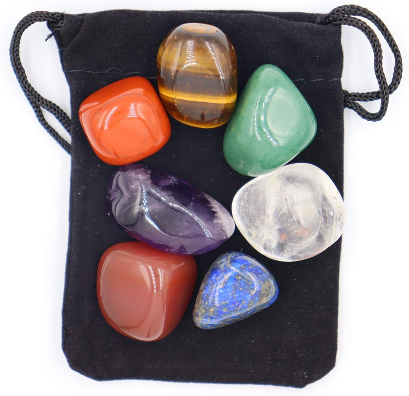 Set mit 7 Chakra Steinen Kristallheilkristalle für Meditation und Reiki