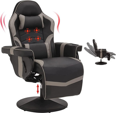 Massage Video Gaming Recliner Chair - Ergonomic Backrest & Seat Height Adjustmen