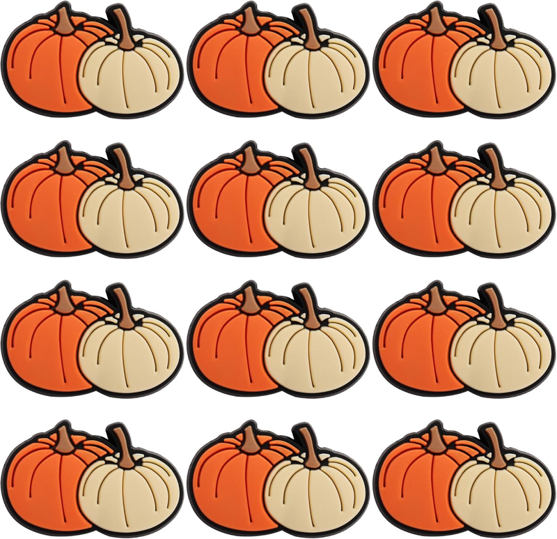 12Pcs Pumpkin Silicone Focal Beads Bulk, Autumn Pumpkin for Beadable Pens Keycha