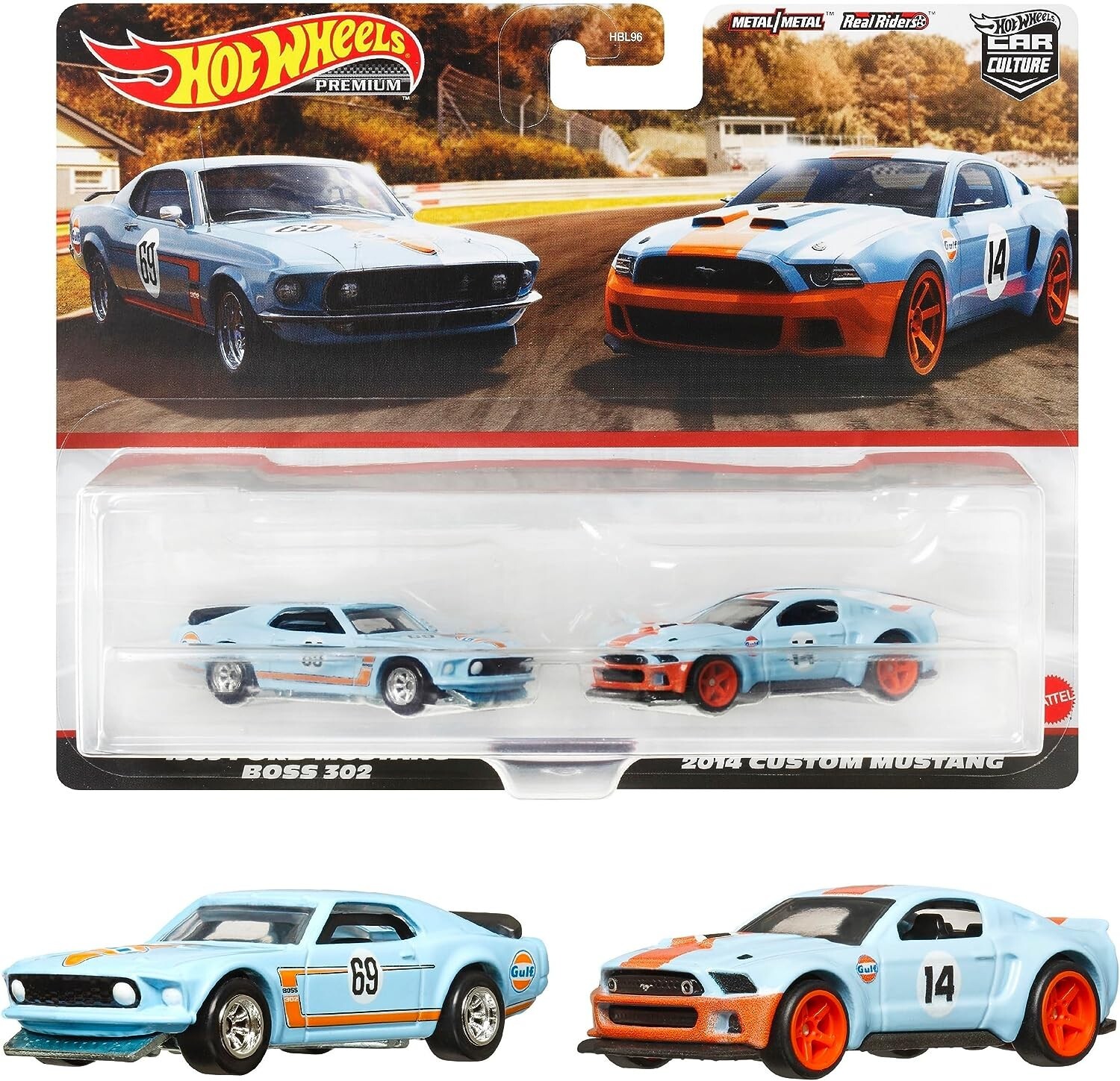 New 2023 Hot Wheels HKF58 Premium 2-Pack 1969 Ford Mustang