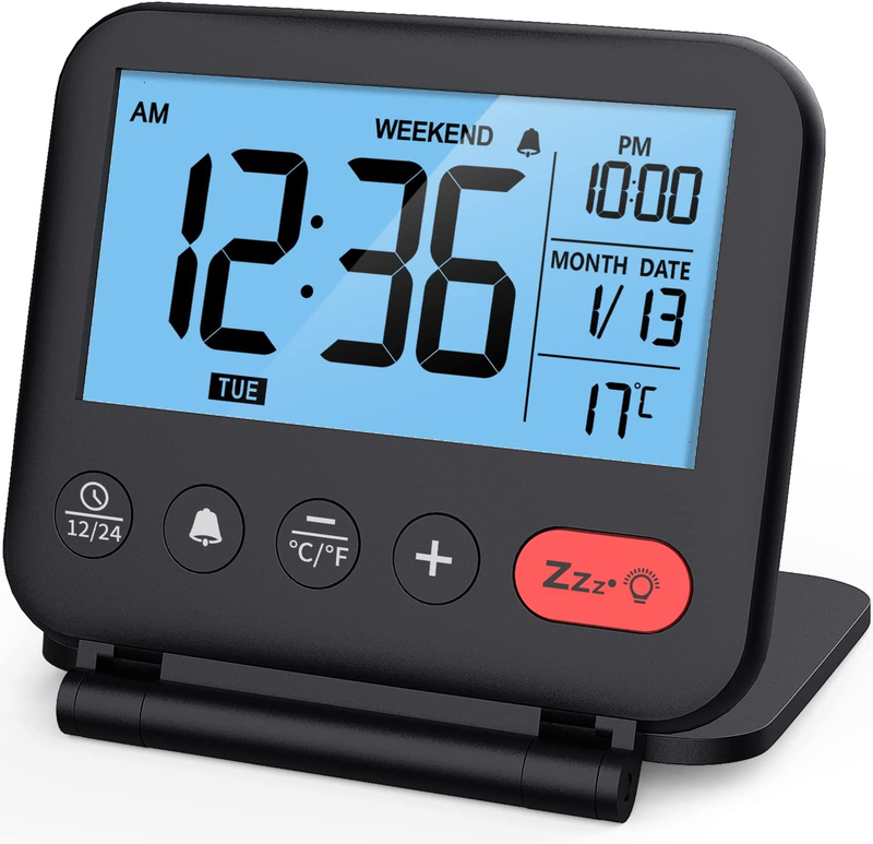 For Bedroom Office: Small Lcd Desk Clock With Backlig