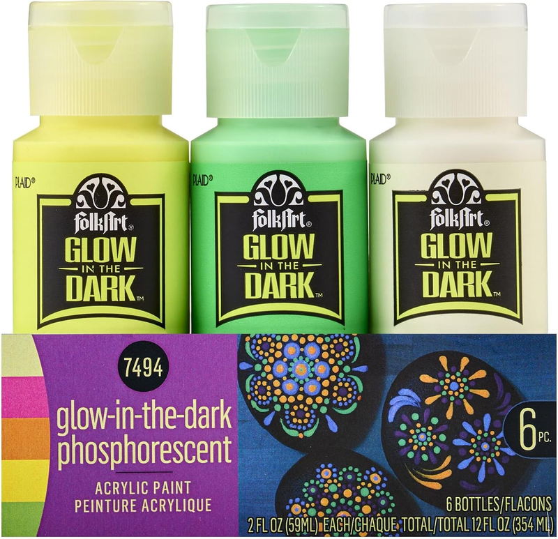Glow in the Dark Paint Set, 2 Fl Oz (Pack of 6)