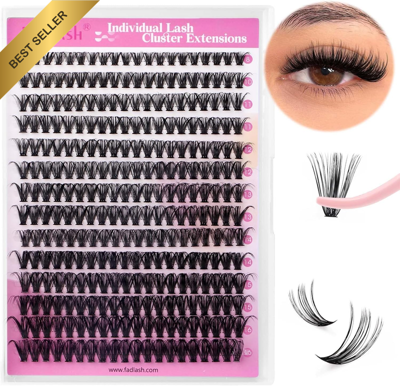 Cluster Lashes 40D Large Tray DIY Eyelash Extension Mix Individual Lashes C Curl
