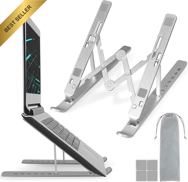 Laptop Stand for Desk, Ergonomic Adjustable Laptop Riser, Aluminum Portable Lapt