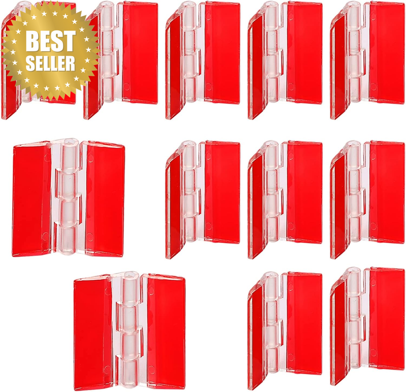 12 Pcs Acrylic Mini Hinge - Transparent Plastic Self-Adhesive Folding Hinge Tool