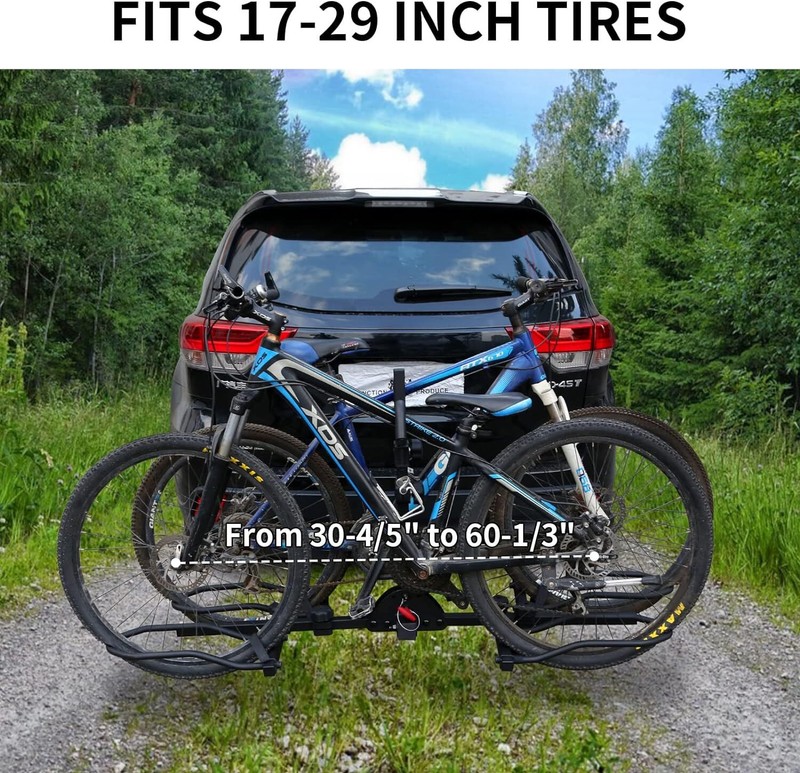 Smart Tilting 2-Bike Hitch Rack for Standard, Fat Tire, E-Bike