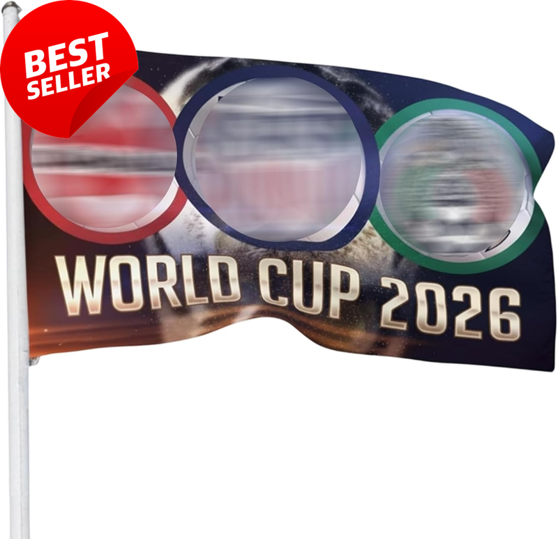 2026 World Cup USA Canada Mexico Flag 90x150cm Soccer Fan Banner Grommets