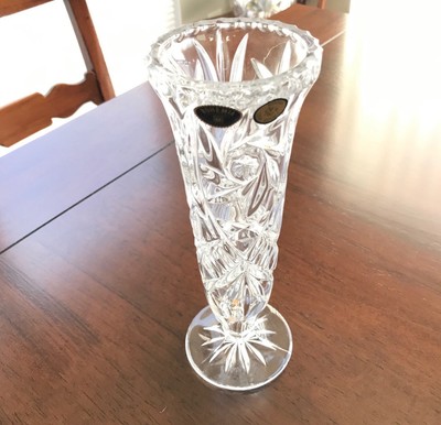 Czechoslovakia Crystal Vase Small Crystal Vase Small Vintage Vase