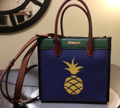 Jeff Wan Hampton Tote  Bag in Inclusive Rainbow Colorblock Pineapple