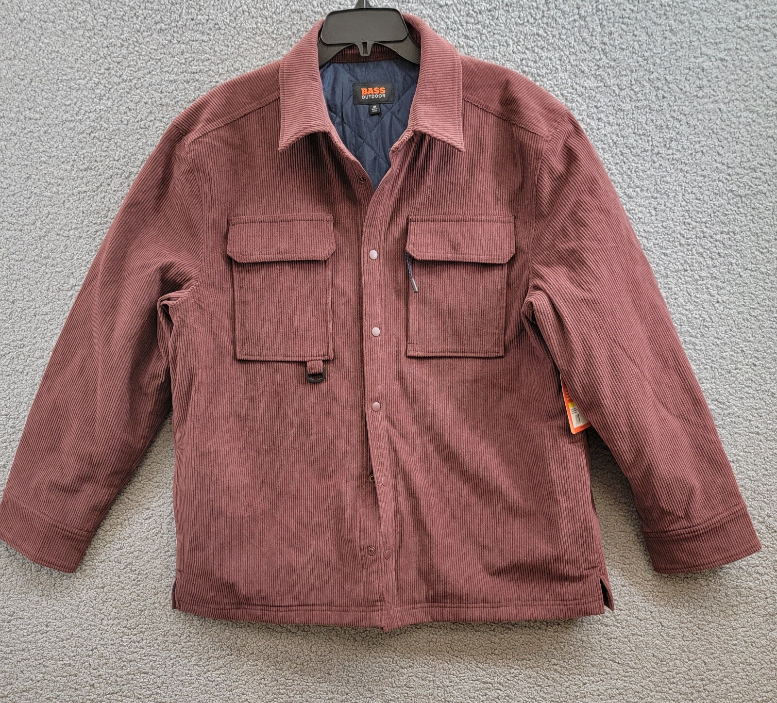 BASS OUTDOOR Relaxed Fit Corduroy Shirt Jacket Men's M Rum Raisin Point Collar - Picture 2 of 19