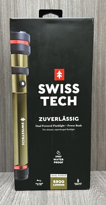 SWISS TECH Zuverlassig (31650) - 6500 Lumens Dual Power Flashlight + Power Bank