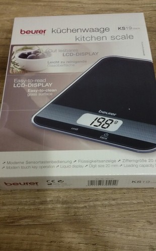 Küchenwaage Beurer KS 19 schwarz kitchen scale NEU OVP