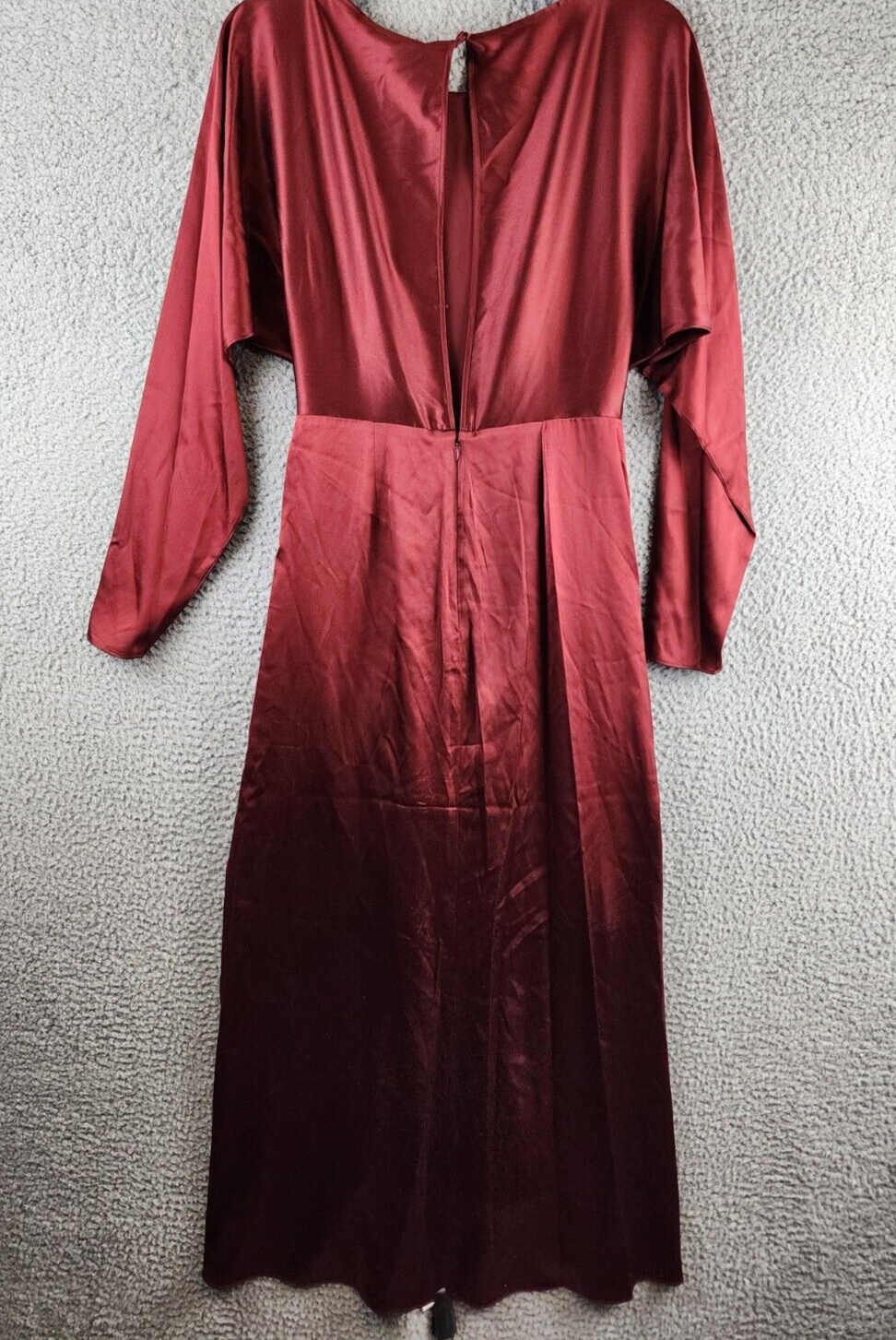 Veronica Beard Sabri Dress Women's 6 Maroon Boat Neck Silk Blend Back Button Zip - Picture 12 of 17