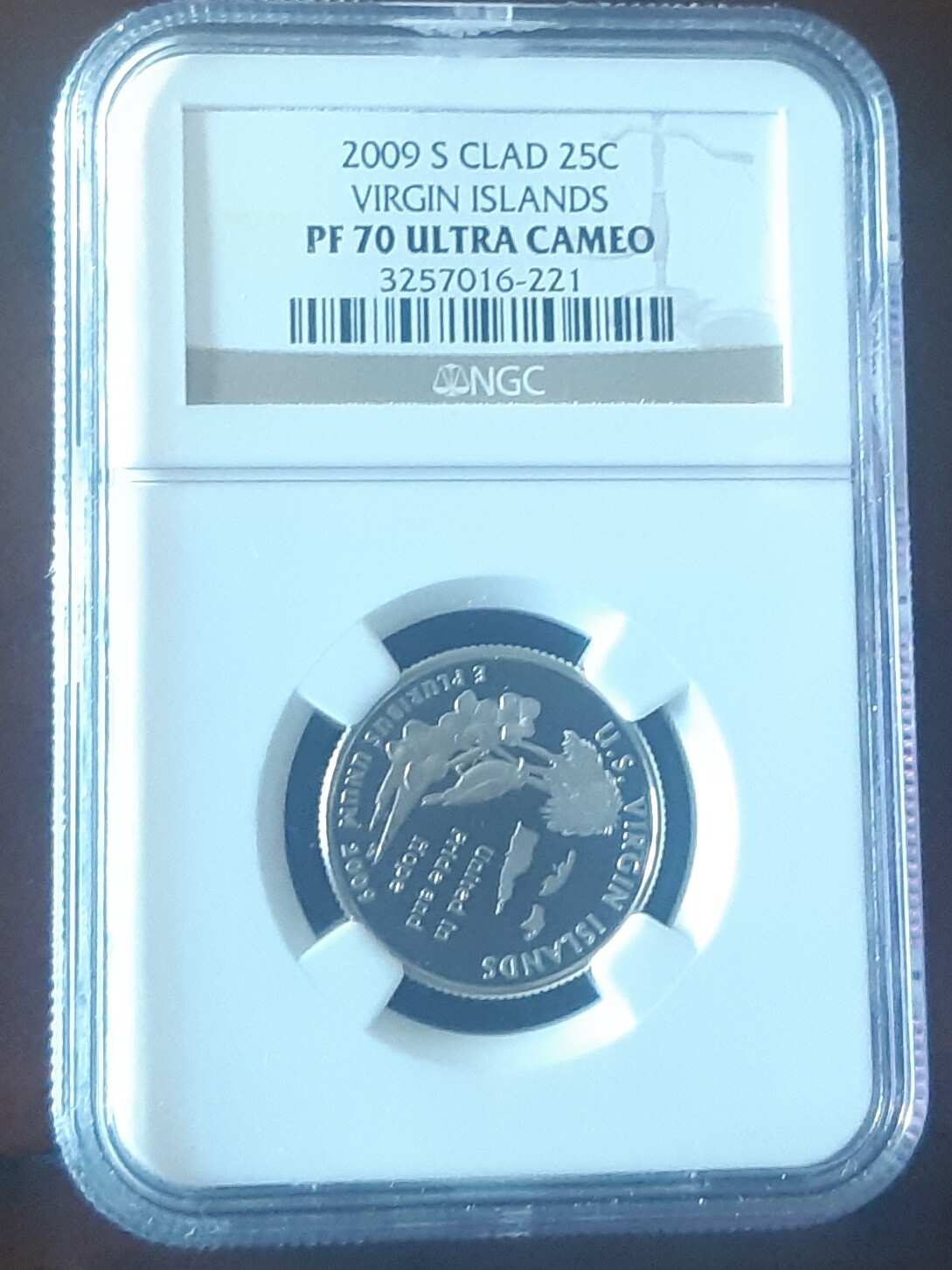 2009-S Clad 25c Silver Virgin Islands Quarter NGC PF70 Ultra