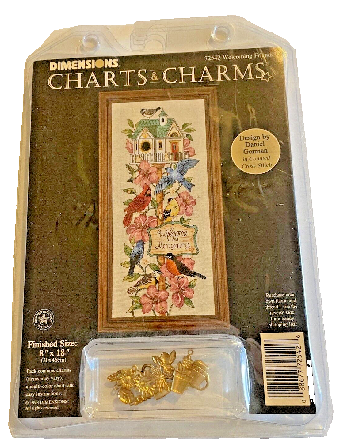 Cross Stitch Kit 1998 Dimensions Charts Charms 72542 Welcomi