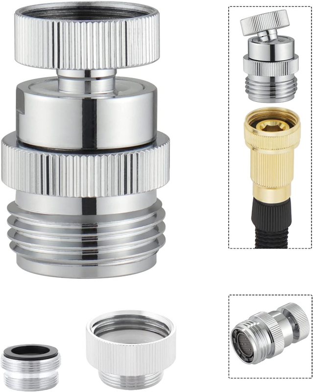 Sink Faucet Adapter Kit Bathroom Kitchen 360 Degree Swivel 3/4" Thread Chrome