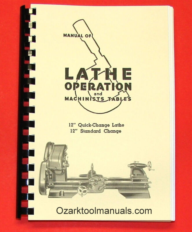 Atlas Craftsman Manual of Metal Lathe Operation Book for 12" Older Style 0036