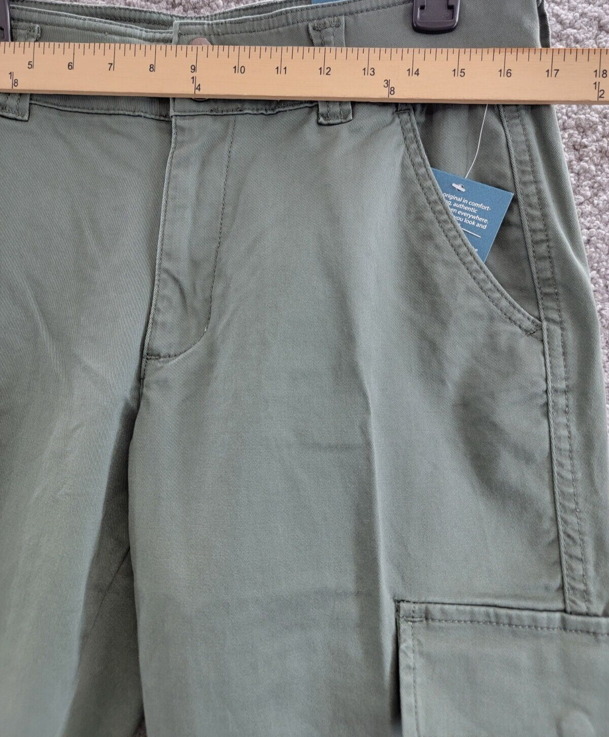 JAG High Rise Stretch Slim Tapered Leg Cargo Pants Women's 12/27 Sage Button Zip - Picture 5 of 18