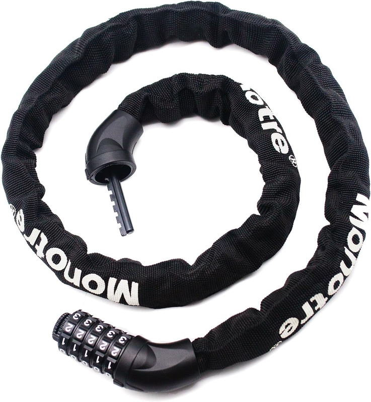 Bike Chain Lock 5 Digit Resettable Combination Heavy Duty Anti Theft Bike Chain
