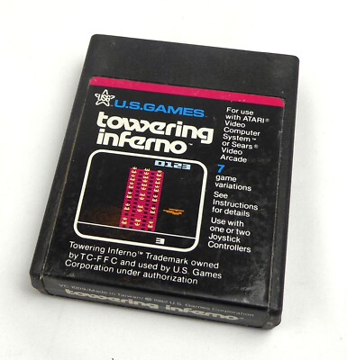 Atari 2600 Spiel -- TOWERING INFERNO (U.S. Games) - Atari VCS