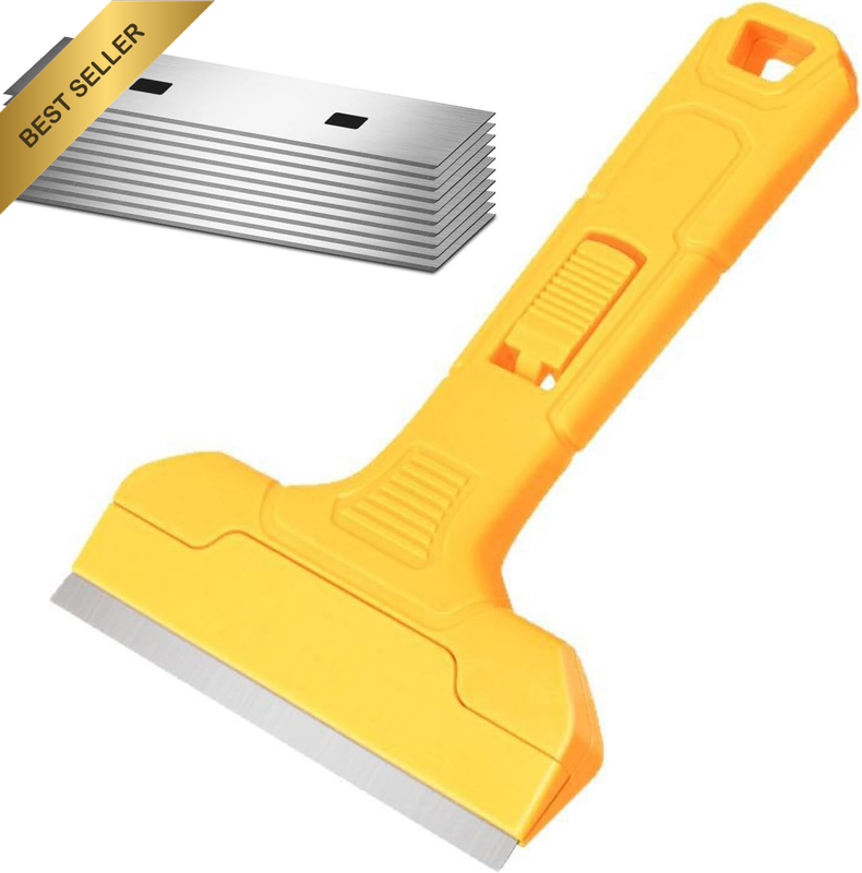 Wide Razor Blade Scraper Tool Kit with 10 Extra SK5 Blades,4