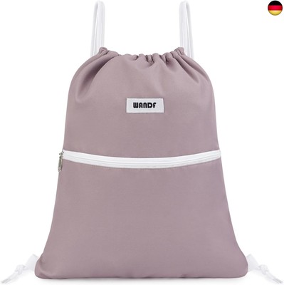 WANDF Rucksack mit Kordelzug Turnbeutel Sportbeutel Gym Bag Mit Aussentasche