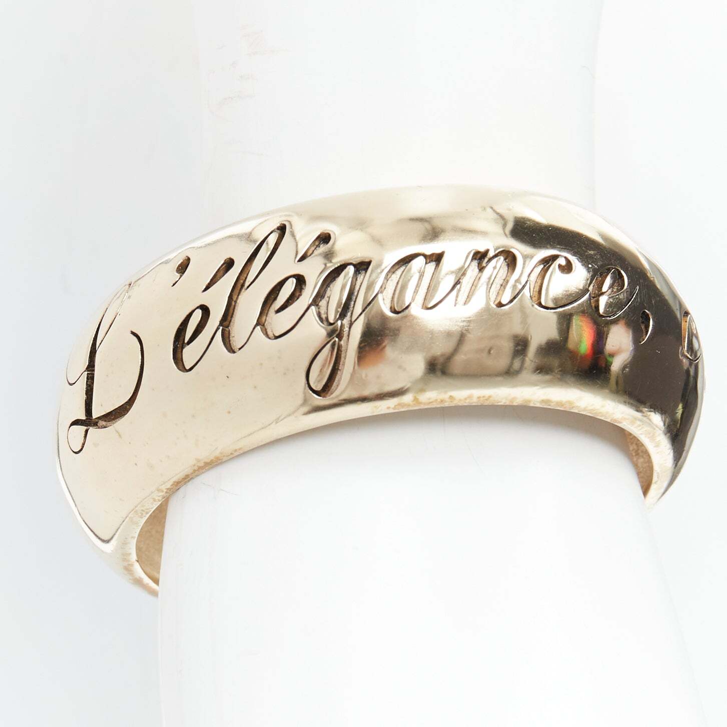 CHANEL 07P Vintage L'elegance C''est La Ligne script metal