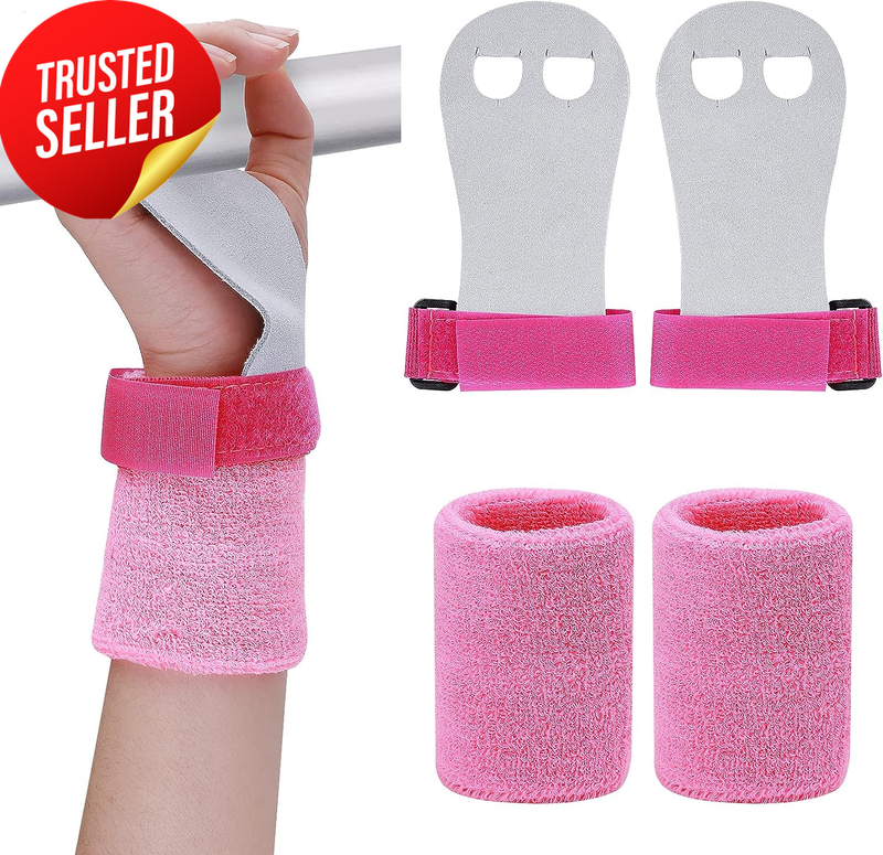 Gymnastics Grips 2 Pack Kids Hand Grips Wristbands Bar Palm Support Youth Exerci