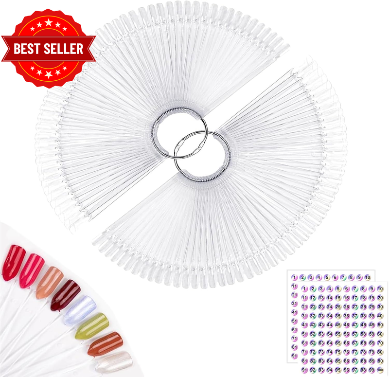 Nail Swatch Sticks for Gel Polish Display | 100 Piece Set, Fan-Shaped Design, Fa