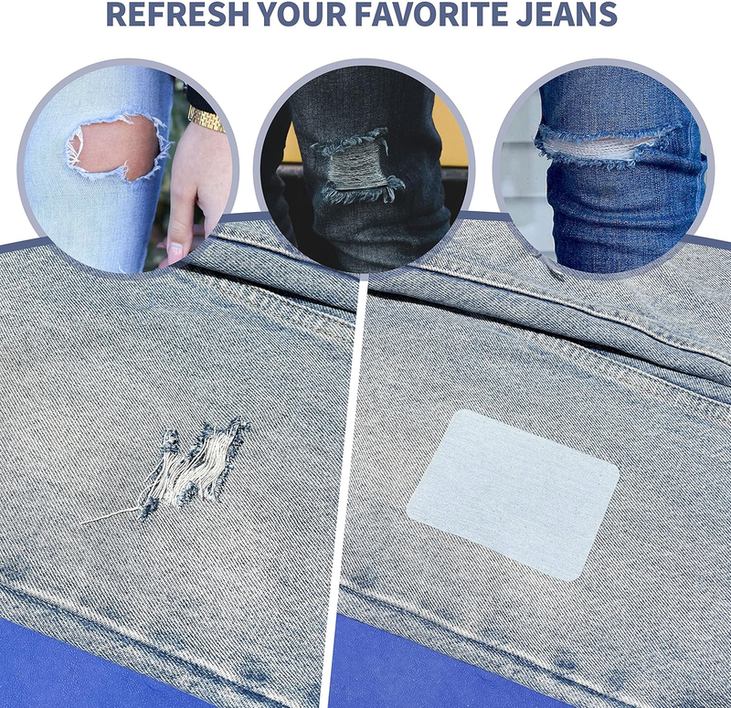 Iron-on Repair Patch 20 Pcs Pack, 100% Cotton Denim Iron-on Repair Patch, 5 Shad