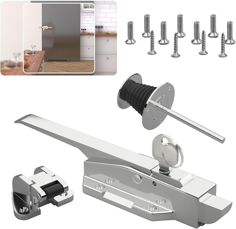 Door Handle Latch Set for Walk-In Cooler Freezer Heavy Duty Offset 5.9In Metal