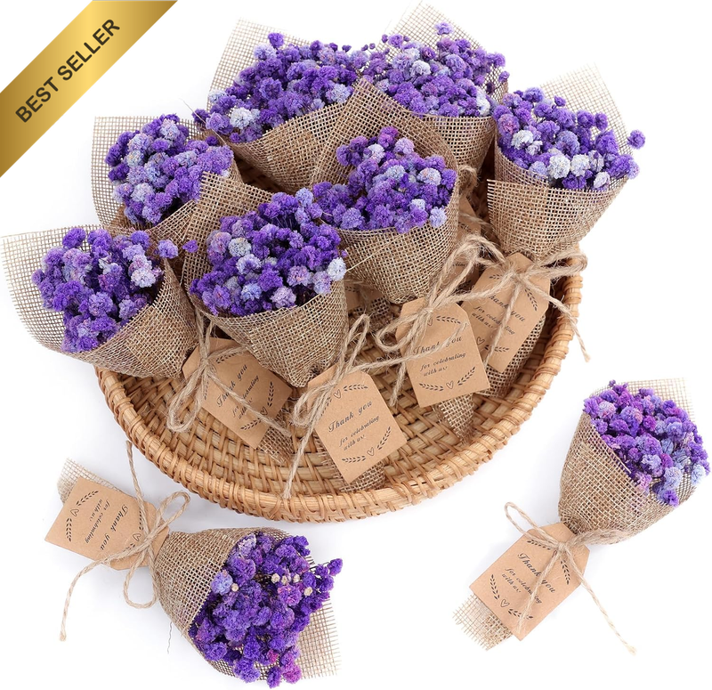 20-Piece Set Mini Magnet Dried Flowers Bouquet for Rustic Wedding Favors ,Baby S